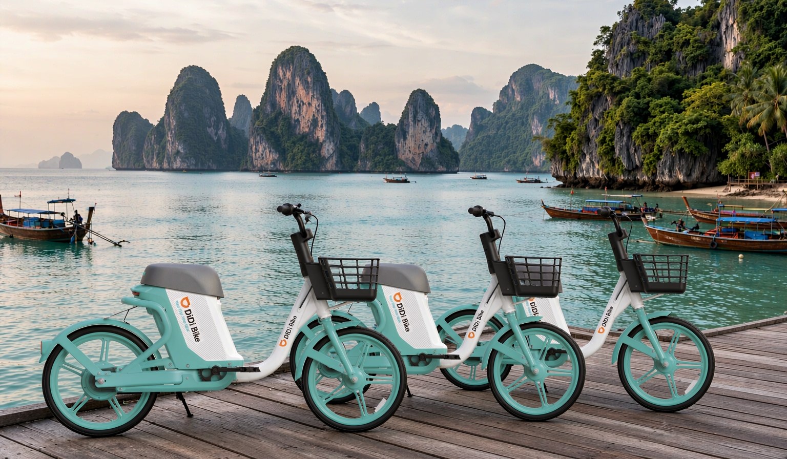 DiDi Bikes at a Langkawi viewpoint